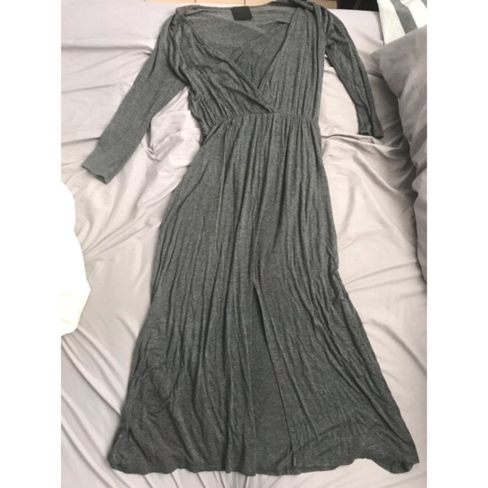 Earthbound Dark Gray Maxi Dress